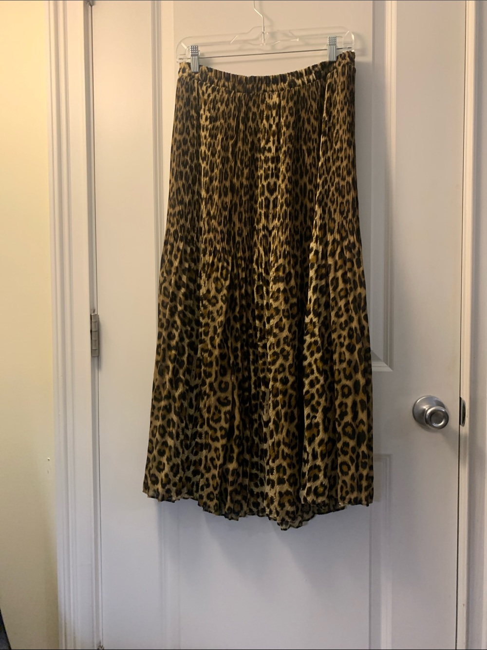 Taylor Leopard Print Midi Skirt in Brown and Black